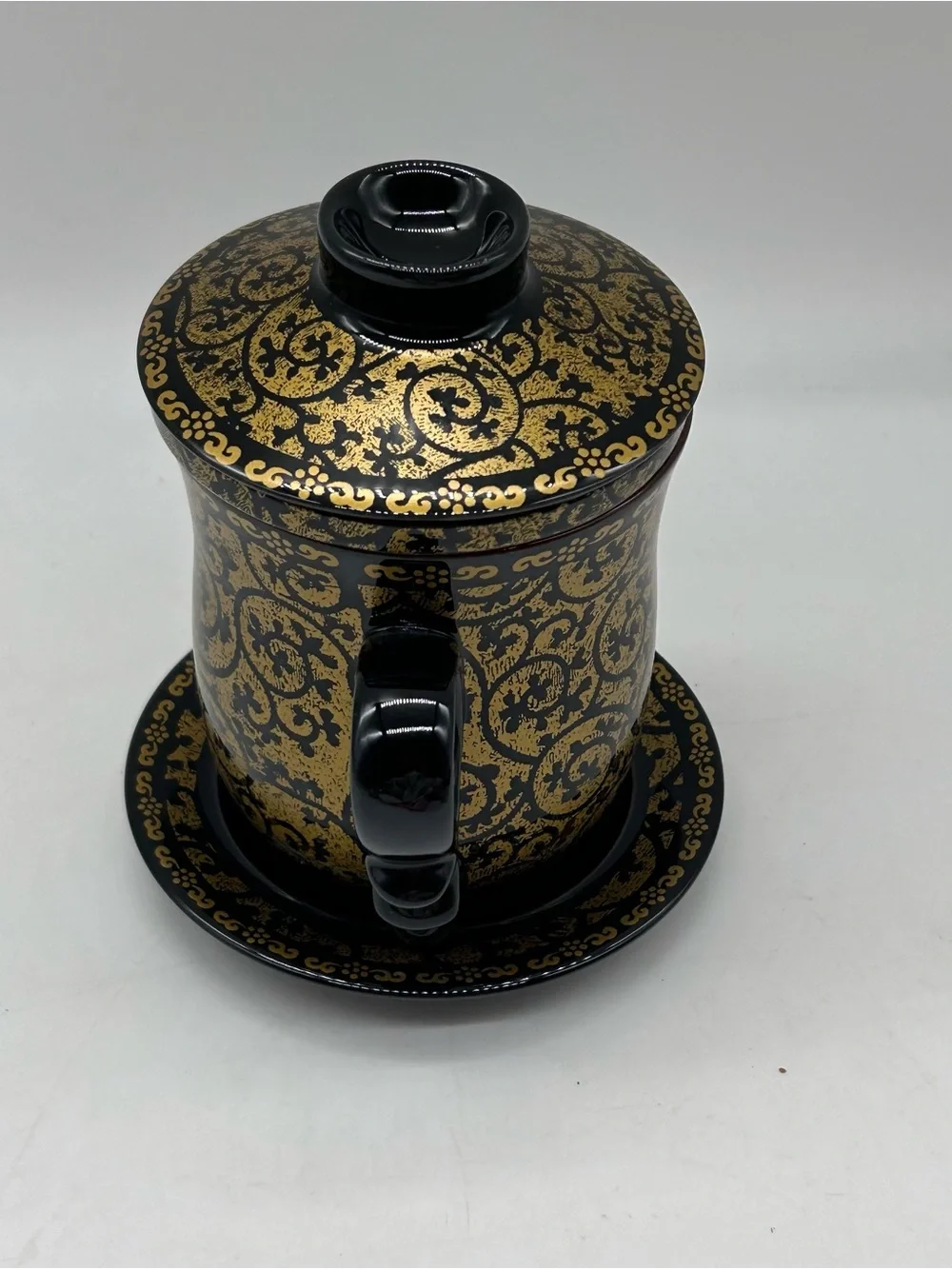 NEW Chinese Tea Cup Diffuser Set Gzhengfu Black Gold